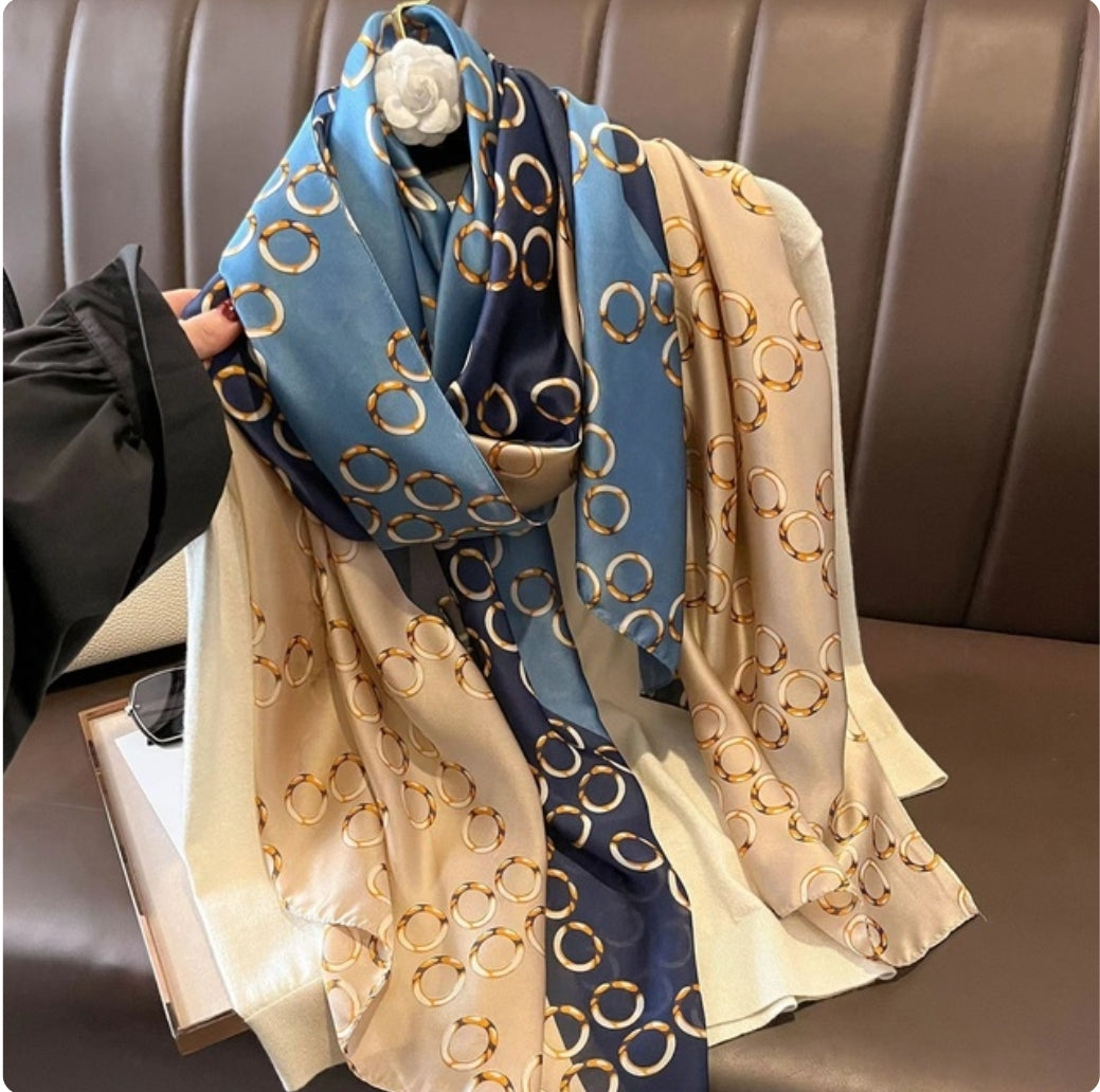 Women's Silk Scarf - Luxury Design Print Shawl
