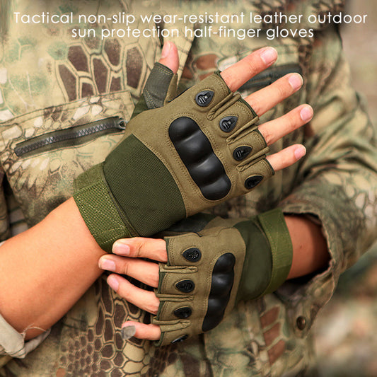 Half Finger Tactical Gloves for Men - Outdoor Military Sports Shooting Hunting Gloves