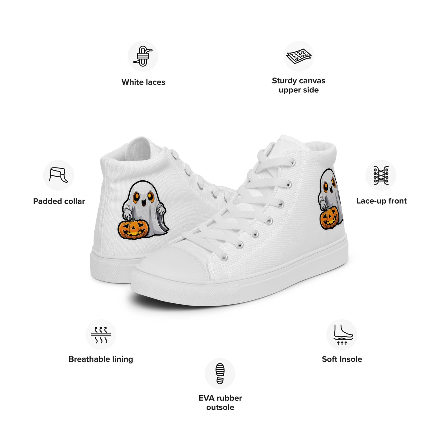 Halloween Women’s high top canvas shoes